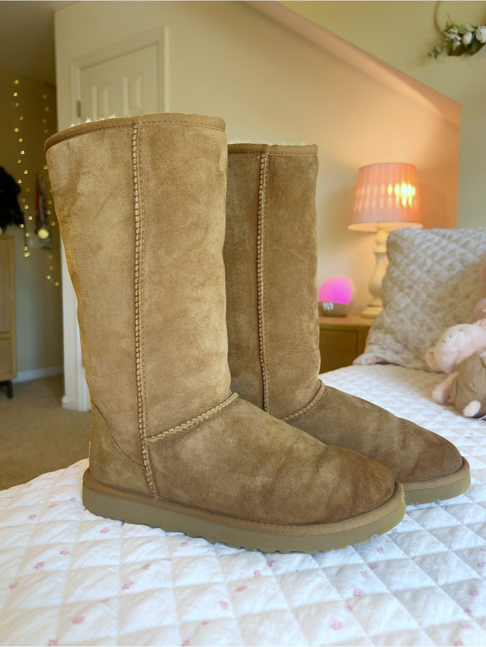 UGG Australia Classic Tall 5815 Chestnut Sheepskin Suede Winter Boots Women’s 7